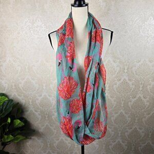 Berkshire Fashions Lightweight Flamingo Print Infinity Loop Scarf Novelty Print